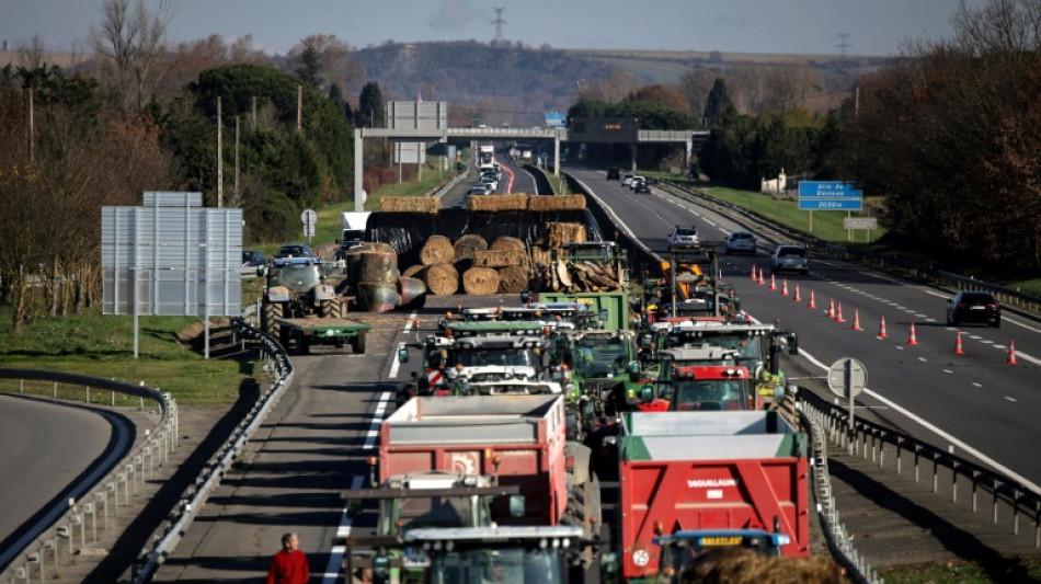 Dermatose: mobilisés sur l'A64, des agriculteurs prêts à y "passer Noël s'il le faut"